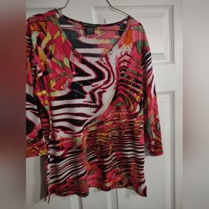 Valentina Pink and Yellow Artistic Top